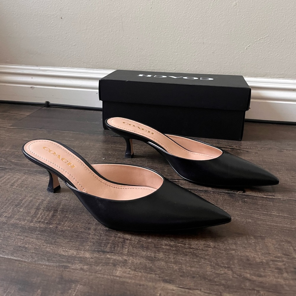 New COACH Renn Leather Mule black - Size 8